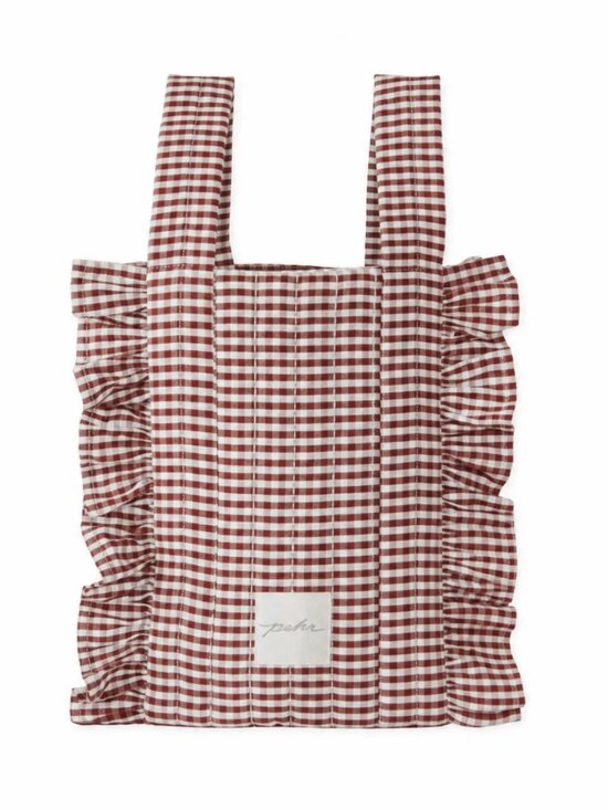Pehr Handbags - Pehr Gingham Stroller Bag – Mulberry | Quilted Diaper Bag Set